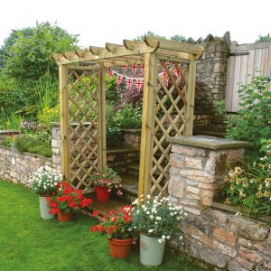 Cotswold arch in a garden setting