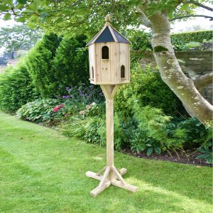 Dovecote bird table in garden