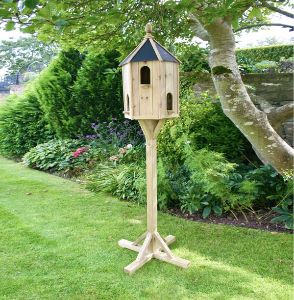 Dovecote bird table in garden