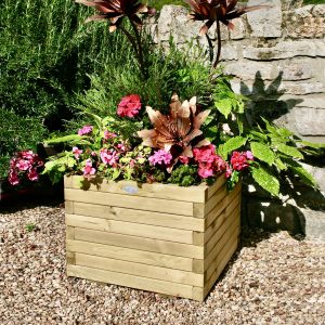 Wooden square planter