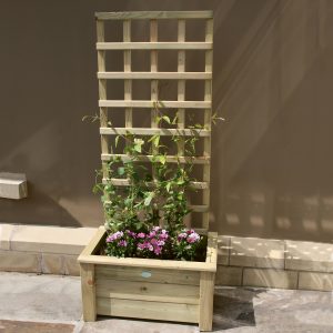 Wooden trellis planter