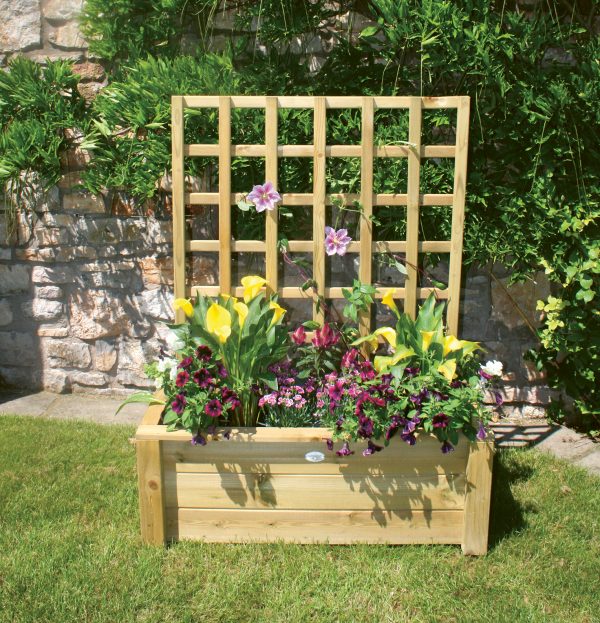 Wooden trellis planter