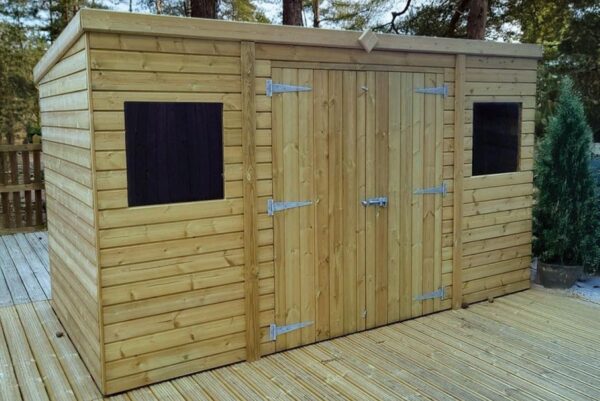 12' x 6' Pent Shed with Double Doors